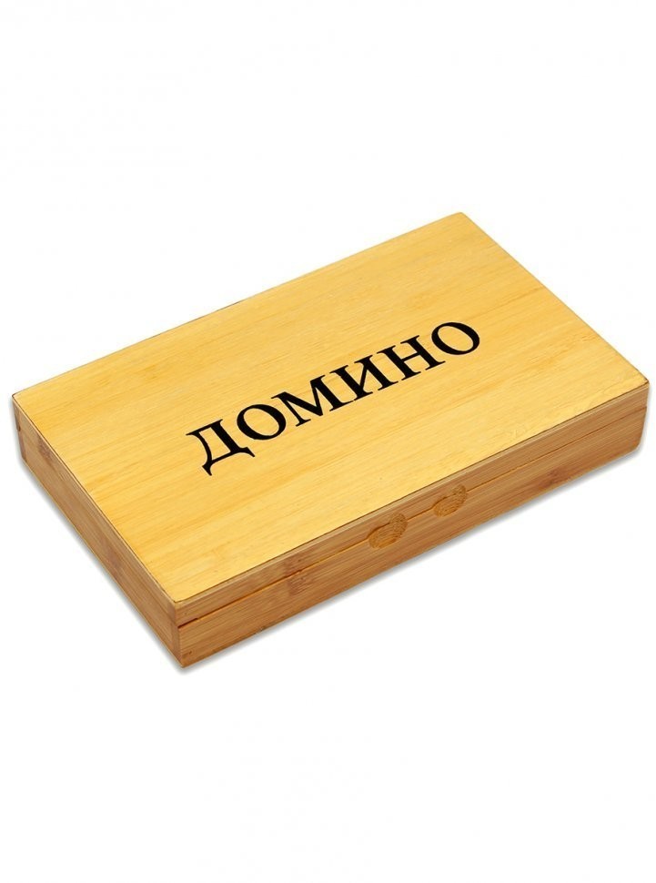 Домино (пластиковые фишки) в деревянной коробке 18x12 см (47241)