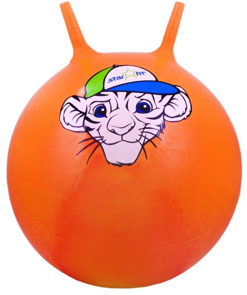 Мяч-попрыгун "Тигренок" GB-402,55 см, с рожками, оранжевый (78619)