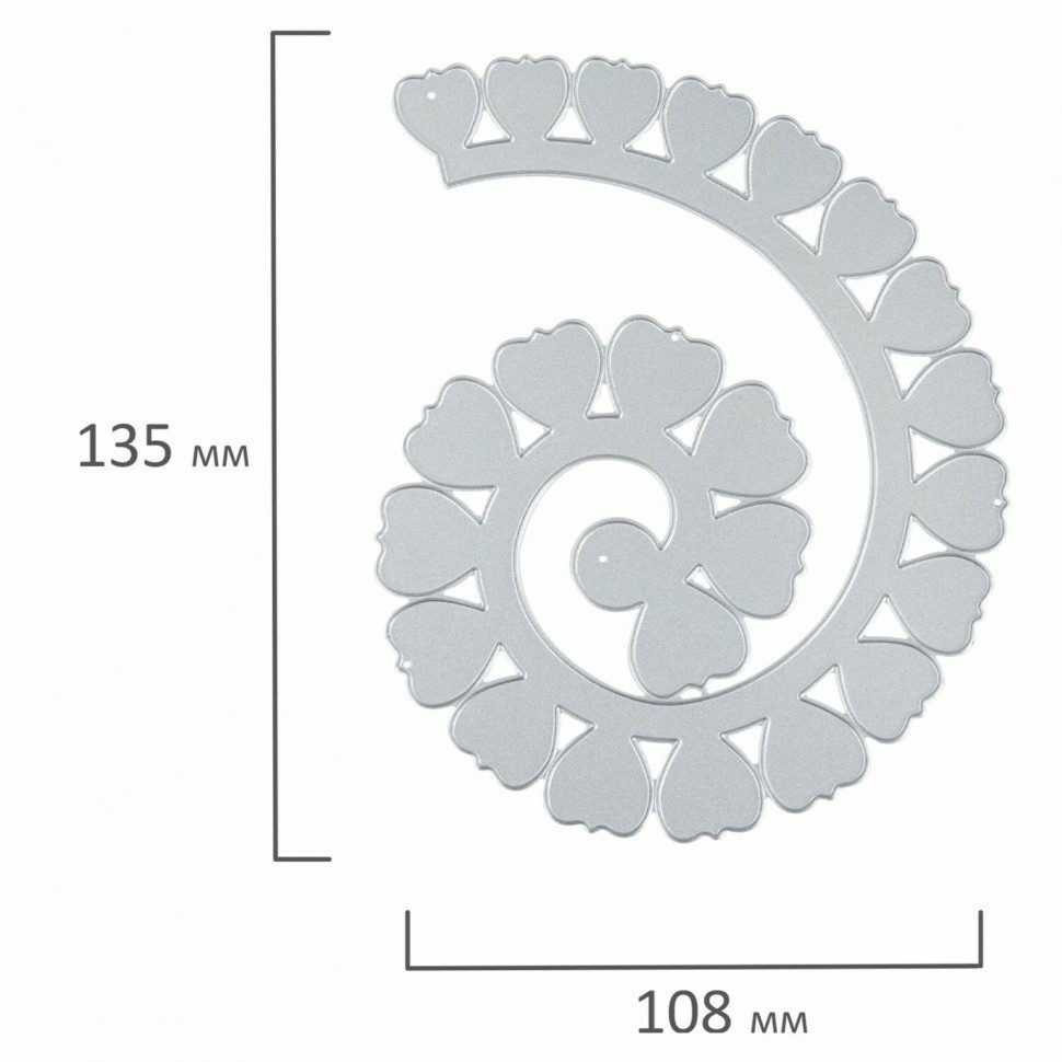 Нож Цветочная спираль для вырубки и тиснения ОС-5 108х135 мм ОСТРОВ СОКРОВИЩ 663814 (95479)