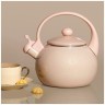 Чайник эмалированный со свистоком с эффектом металлик серия "deluxe" цв:розовый 2,2 л. 14х22 см Agness (901-102)