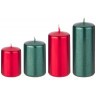 Набор свечей adpal из 4 шт   7/8/10/12*5 см красный и зеленый металлик (348-864)
