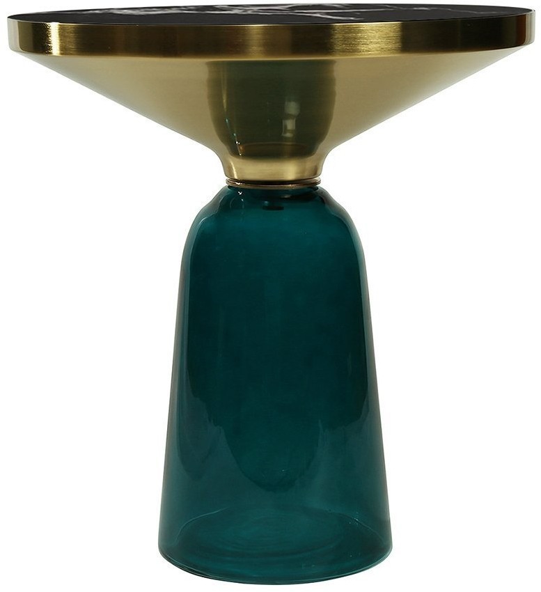 Столик кофейный odd, D50 см, мрамор/голубой (74255)