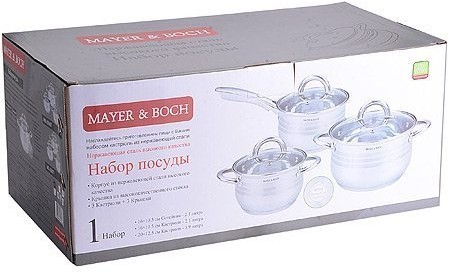 Набор посуды 6пр 2,1+2,1+3,9л с/кр Mayer&Boch (25667)