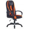 Кресло компьютерное BRABIX PREMIUM Rapid, экокожа/ткань, черно/оранжевое, GM-102/532420 (96491)