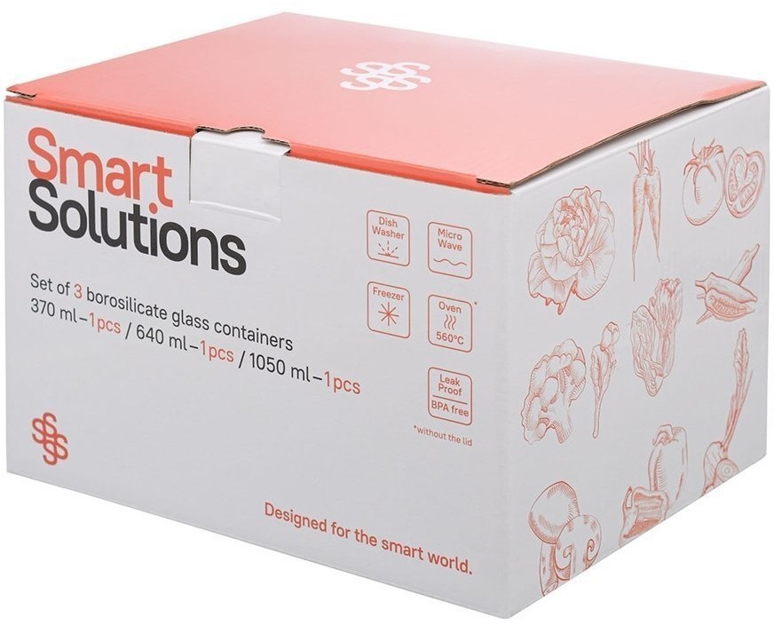 Набор контейнеров для запекания и хранения smart solutions, светло-бежевый, 3 шт. (72026)