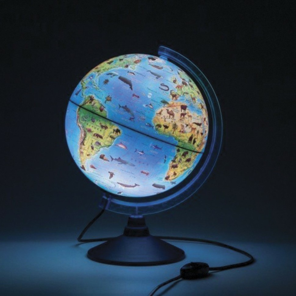 Глобус зоогеографический Globen Классик Евро d250 мм с подсветкой Ке012500270 (76414)