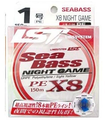 Шнур плетеный Linesystem Sea Bass X8 Night Gaмe #1,5 (0,205мм) 150м silver (79026)