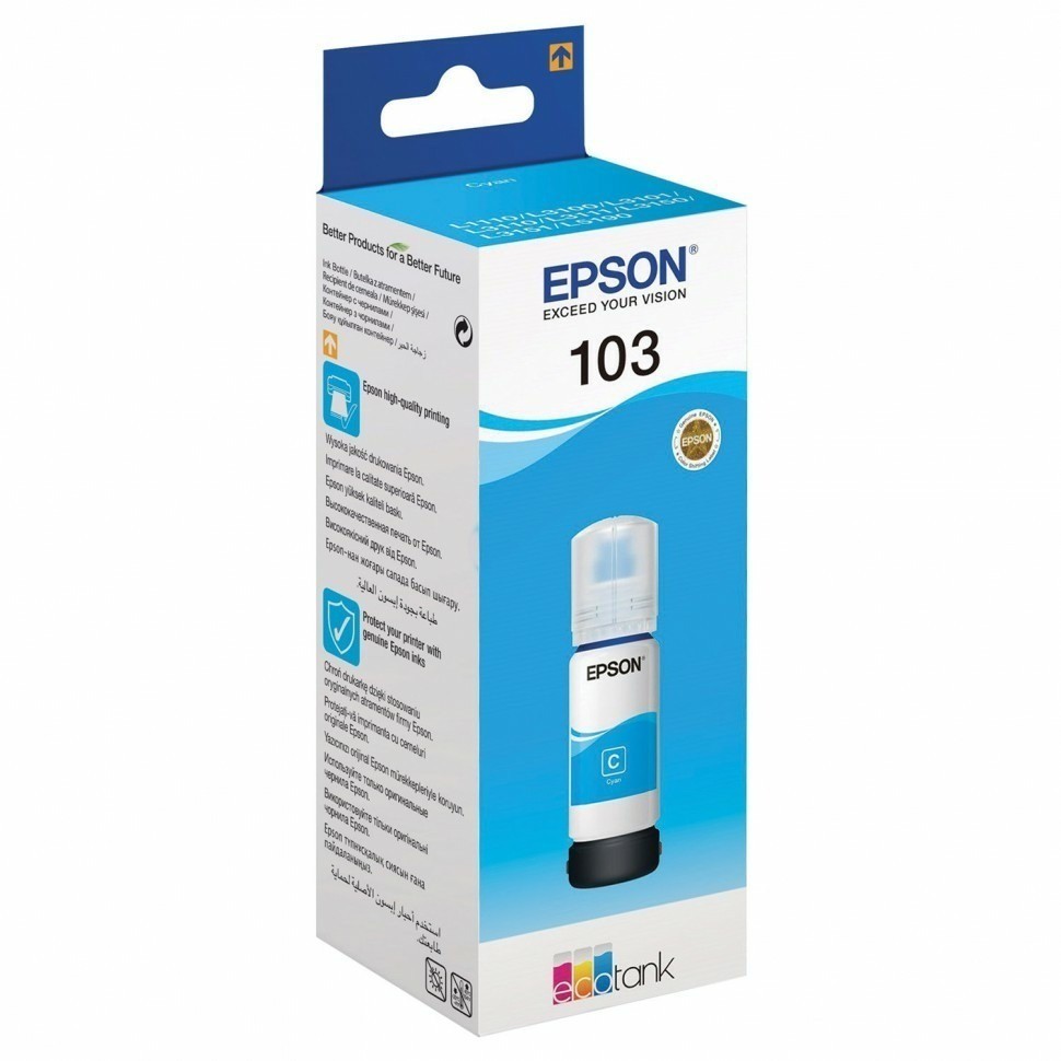 Чернила EPSON 103 C13T00S24A для СНПЧ EPSON L3100/L3101/L3110/L3150/L3151 голубые 363194 (93666)