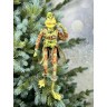 Елочная игрушка лягушка-эльф коричнево-зеленый 30 см полиэстер (86644)