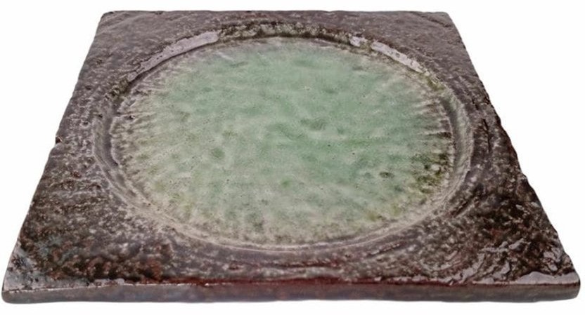 Тарелка 162802-2, ручная работа/каменная керамика, green, ROOMERS TABLEWARE