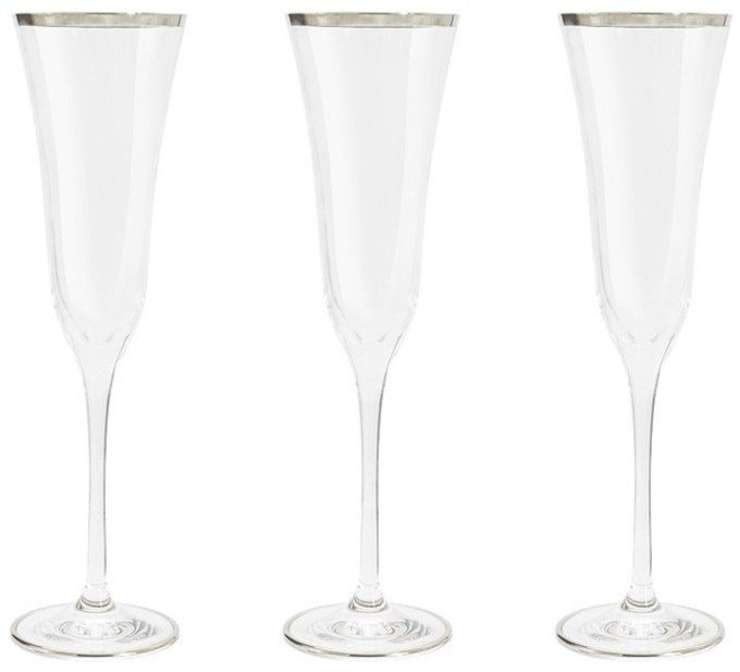 Набор бокалов для шампанского Сабина платина, 0,175 л, 6 шт - SM-4155/P Same