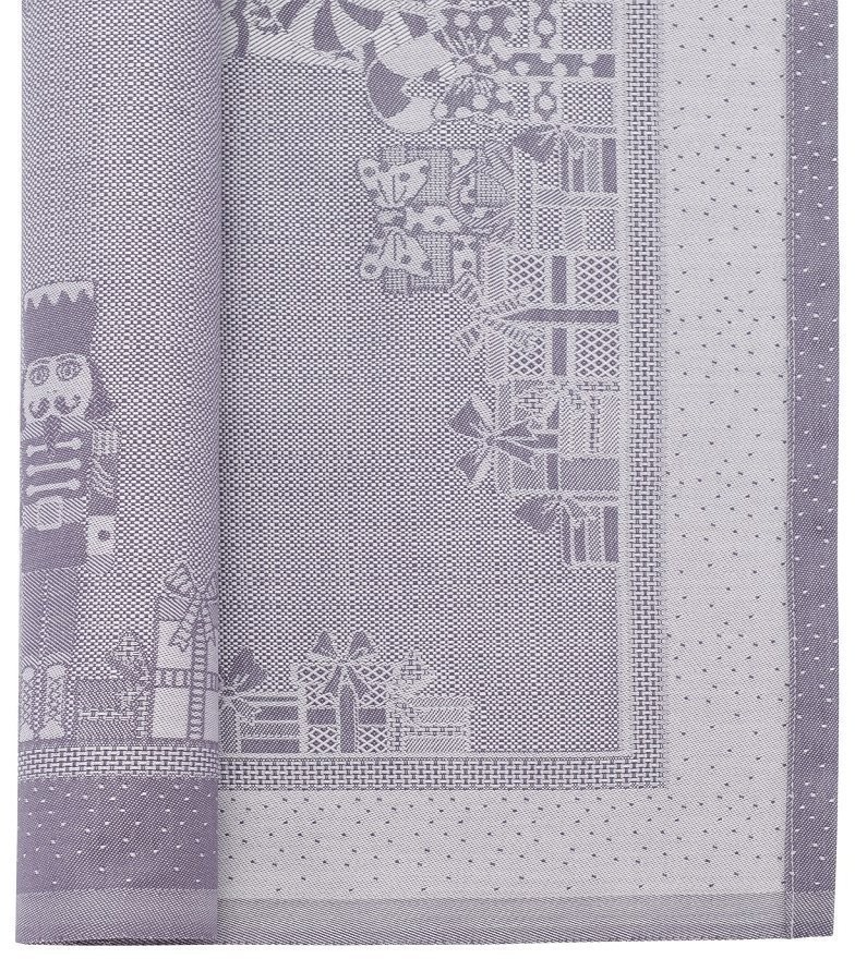 Салфетка из хлопка фиолетово-серого цвета с рисунком Щелкунчик, new year essential, 53х53см (72157)