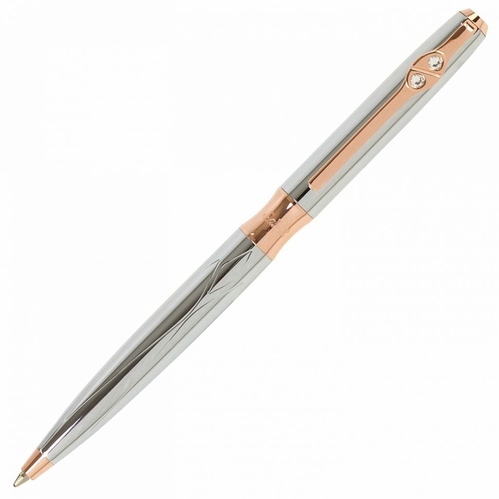 Ручка подарочная шариковая Galant NUANCE SILVER корп. серебристый розовое золото синяя 143520 (92007)