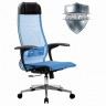 Кресло офисное Метта К-4-Т хром сиденье и спинка регулируемые голубое 532449 (91516)