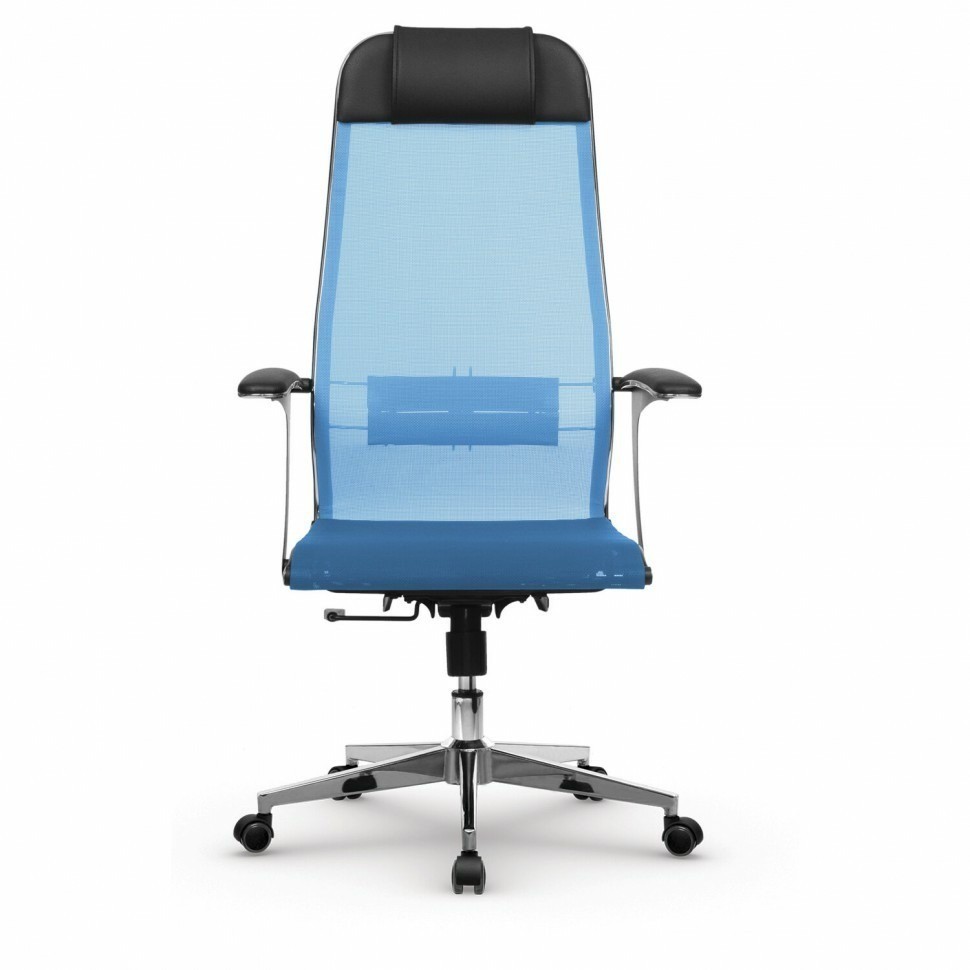 Кресло офисное Метта К-4-Т хром сиденье и спинка регулируемые голубое 532449 (91516)