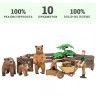 Игрушки фигурки в наборе серии "На ферме", 10 предметов (фермер, семья медведей, дерево, ограждение-загон, инвентарь) (ММ205-040)