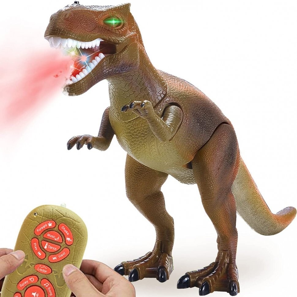 Радиоуправляемый динозавр T-Rex RuiCheng (коричневый, звук, пар, свет) (RUI-8909-BROWN)