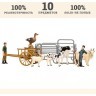 Игрушки фигурки в наборе серии "На ферме", 10 предметов (2 фермера, животные, ограждение-загон, телега, инвентарь) (ММ205-015)