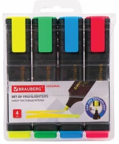 Набор текстовыделителей Brauberg Original 1-5 мм 4 цвета 151689 (3) (86716)