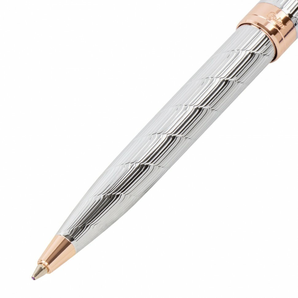 Ручка подарочная шариковая Galant ESQUISSE корпус серебристый розовое золото синяя 143511 (92004)