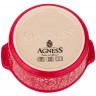 Гоpшочек для запекания agness красный 600мл 16*14*11 см Agness (777-109)