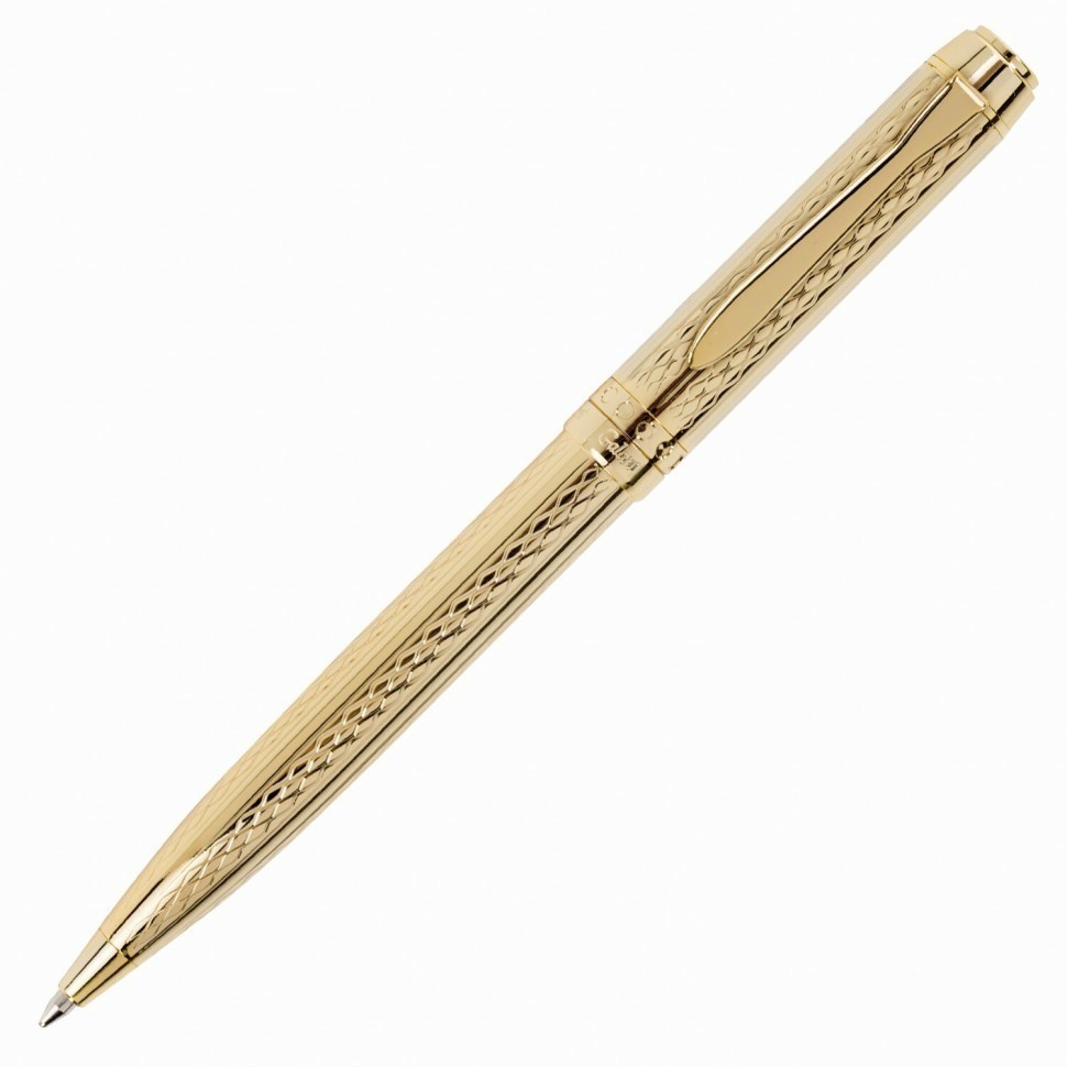 Ручка подарочная шариковая Galant Graven Gold корпус золотистый с гравировкой синяя 140466 (91997)