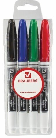 Маркеры для доски Brauberg 4 мм 4 цвета 150850 (3) (86689)
