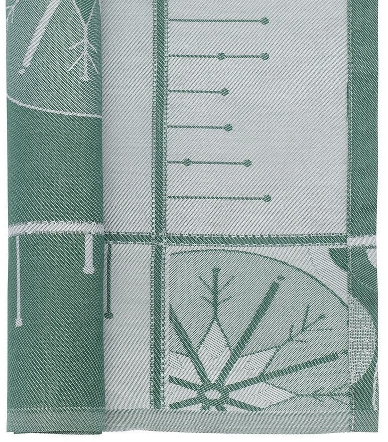 Салфетка из хлопка зеленого цвета с рисунком Ледяные узоры из коллекции new year essential, 53х53см (72152)