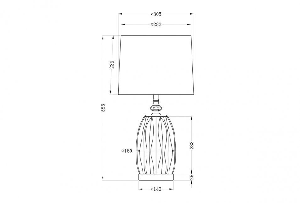 Лампа настольная плафон серый Д40 В66(2) (TT-00000896)