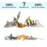 Фигурки игрушки серии "Мир морских животных": Акула, морская черепаха, мавританский идол, тюлень, китовая акула, кошачья акула, дайвер (набор из 6 фи (ММ203-018)