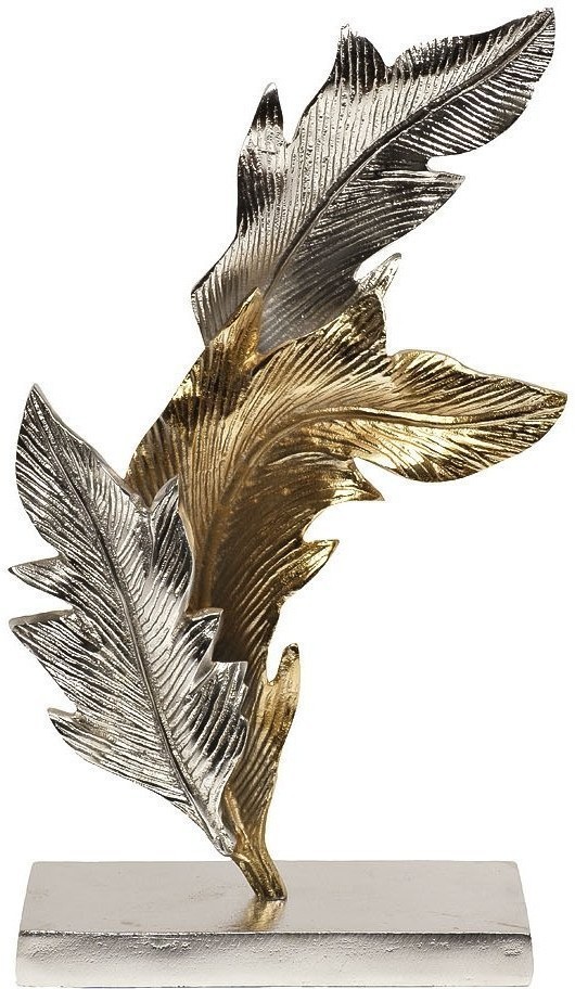 Декор "Листья"  металлический золото/хром 27*10*48см (TT-00005562)