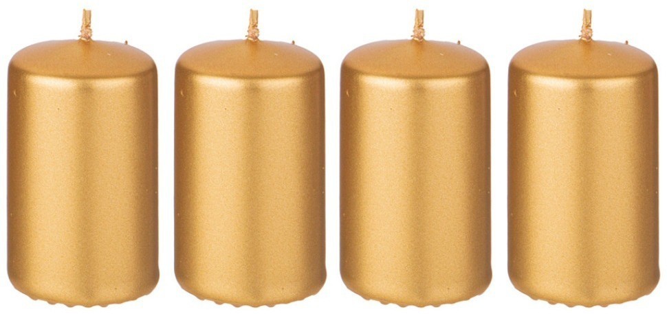 Набор свечей adpal из 4 шт 7*4 см золотой металлик Adpal (348-861)