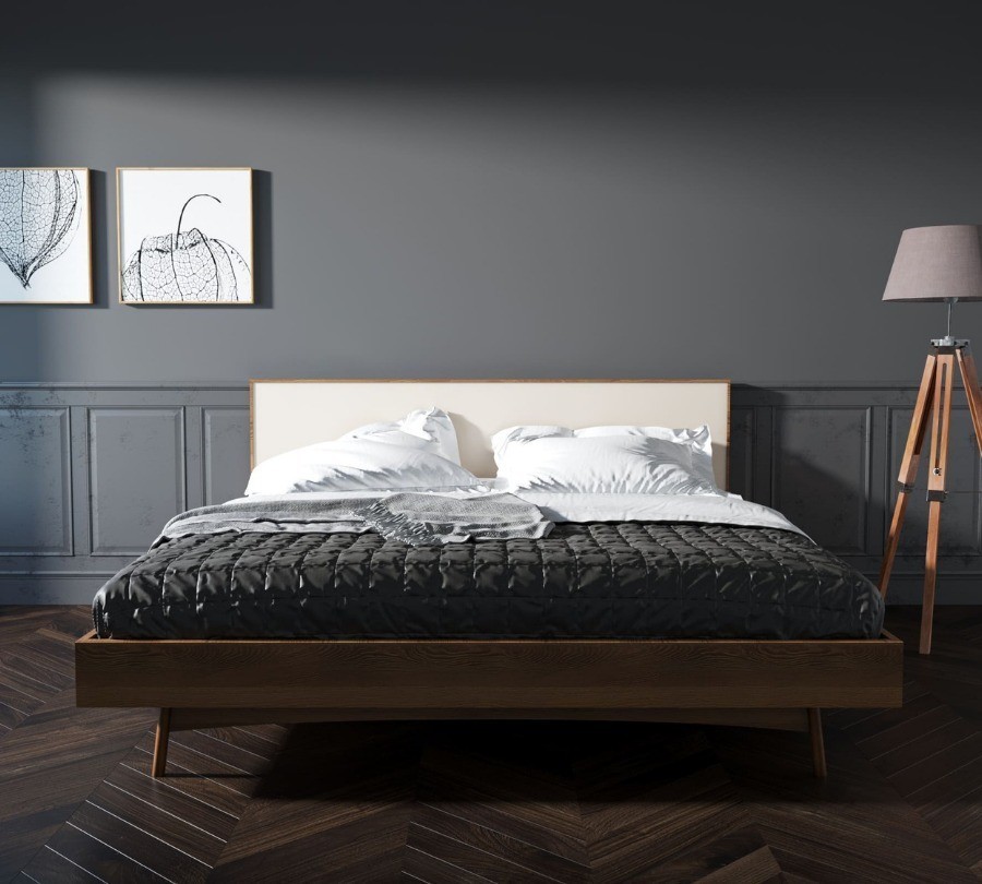 Кровать в Скандинавском стиле двуспальная Bruni white 160*200 арт BR-16WH-ET