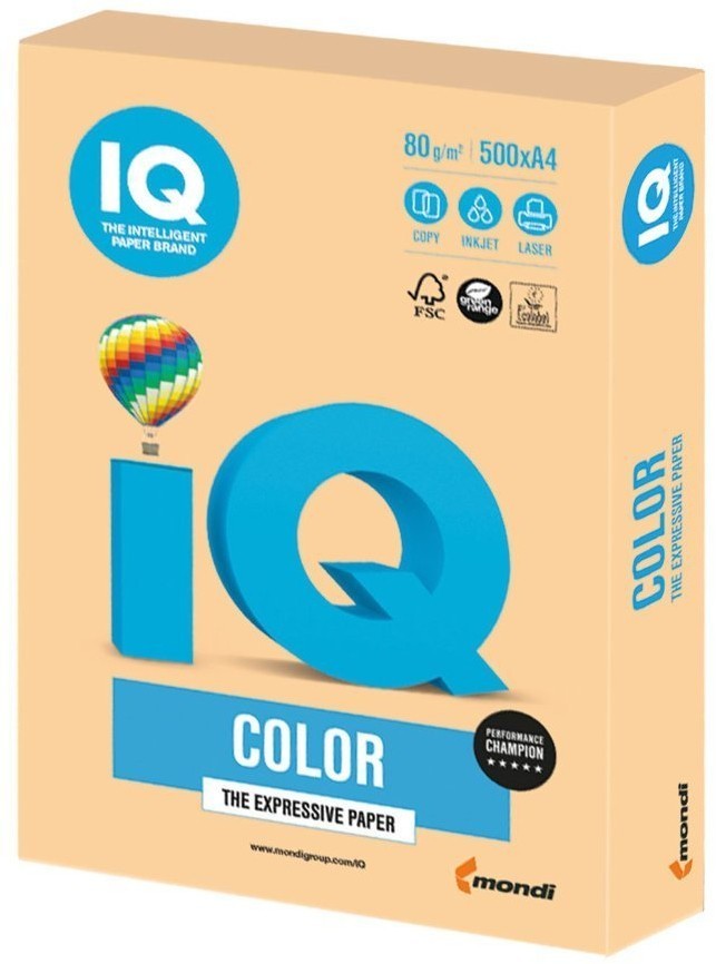 Бумага цветная для принтера IQ Сolor, А4, 80 г/м2, 500 листов, золотистая, GO22 (72892)