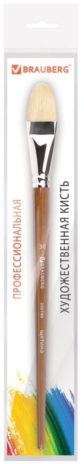 Кисть художественная Brauberg Art Classic щетина овальная № 30 длинная ручка 200740 (1) (69440)
