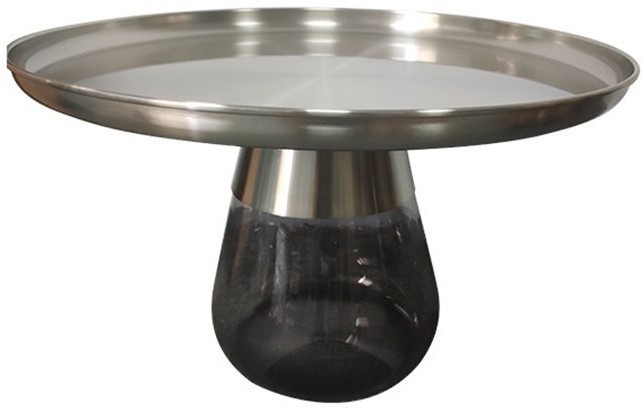 Столик кофейный dahl, D70,5х43 см, матовый хром/серый (74251)