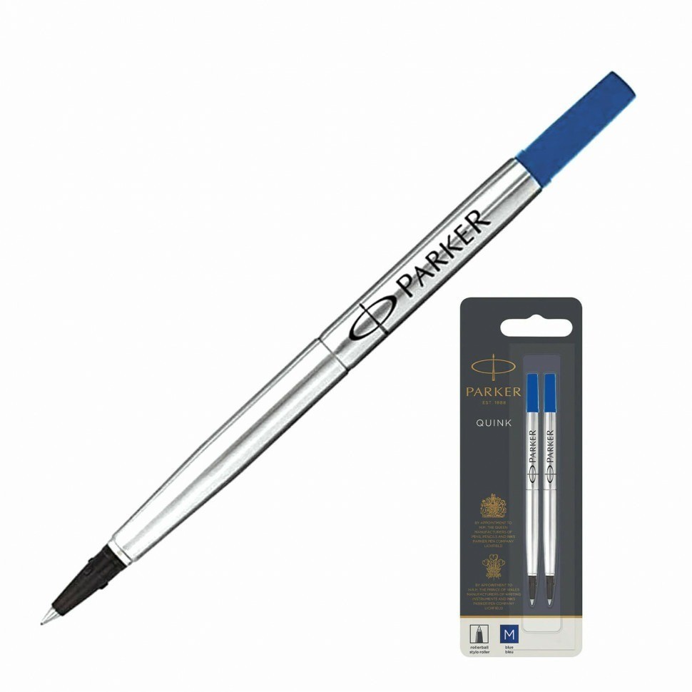 Стержень для ручки-роллера Parker "Quink RB" к-т 2 шт. метал. 116 мм узел 0,7 мм синий 170382 (89464)