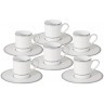 Кофейный набор Жемчуг, 6 чашек 0,1 л,  6 блюдец - NG-I150905B-C6-AL Naomi