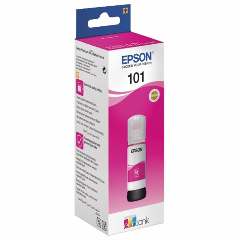 Чернила EPSON 101 T03V34 для СНПЧ пурпурные оригинальные C13T03V34A 363025 (90976)