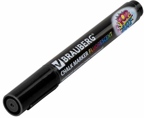 Маркер меловой Brauberg Pop-Art 5 мм черный 151534 (8) (86665)