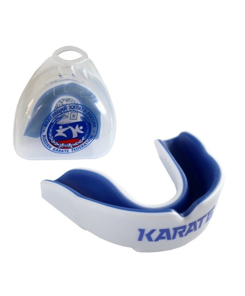 Капа Karate MGX-003 kr, с футляром, белый/синий, детский (796552)