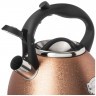 Чайник agness со свистком, 2,5л, c шильдиком, cappuccino, индукцион. капсул. дно (907-258)