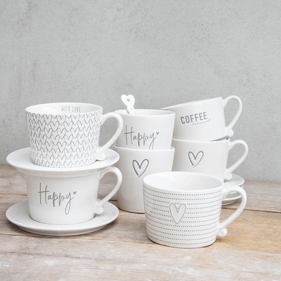 Bastion Collections Кружка White Happy Grey RJ/CUP 013 GR