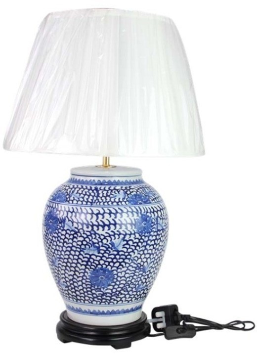 Лампа настольная 44-DS78-RYLU88, фарфор, blue/white, ROOMERS FURNITURE