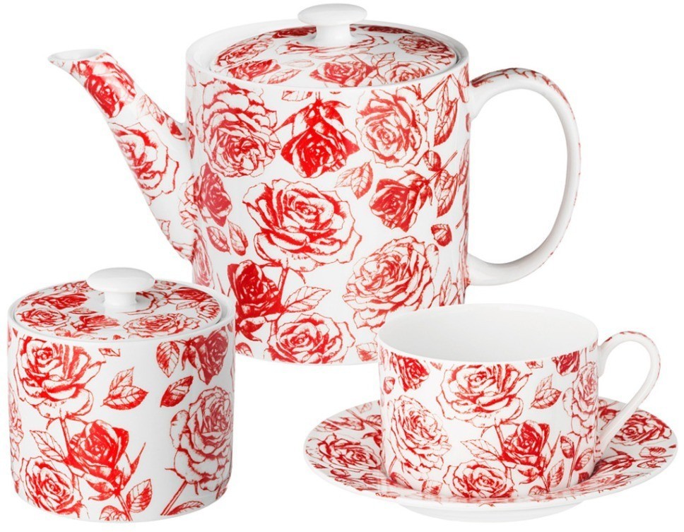 Чайный сервиз lefard "roses" на 6 пер. 14 пр. 200 мл (86-2563)