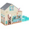 Деревянный кукольный домик "Конюшня Сладкий луг", открытый на 360°, с мебелью 24 предмета в наборе, для кукол 30 см (63534_KE)