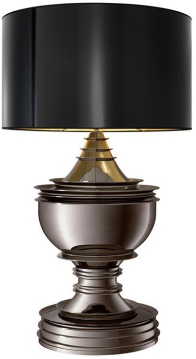 Лампа Силом 106024(LIG06024), металл, текстиль, Black, ROOMERS FURNITURE