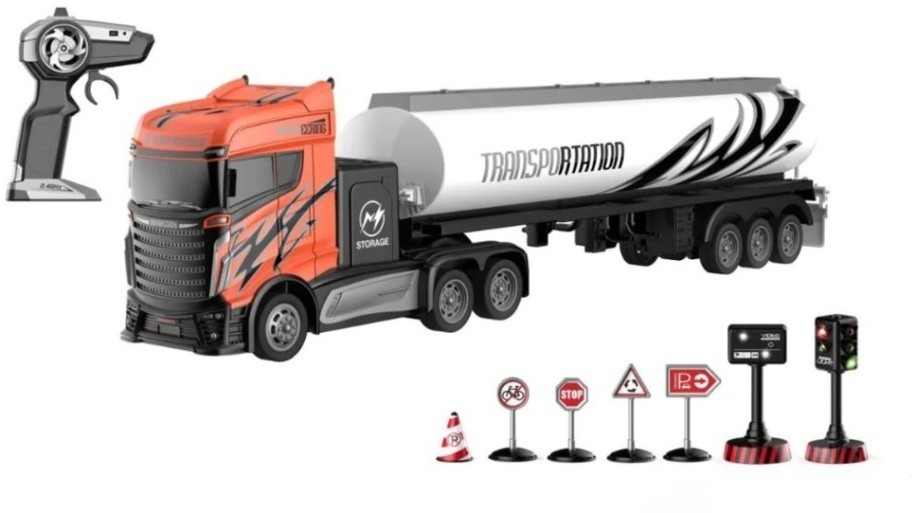 Радиоуправляемый грузовик цистерна и набор дорожных знаков (2WD, акб, 1:16) (GM1927)