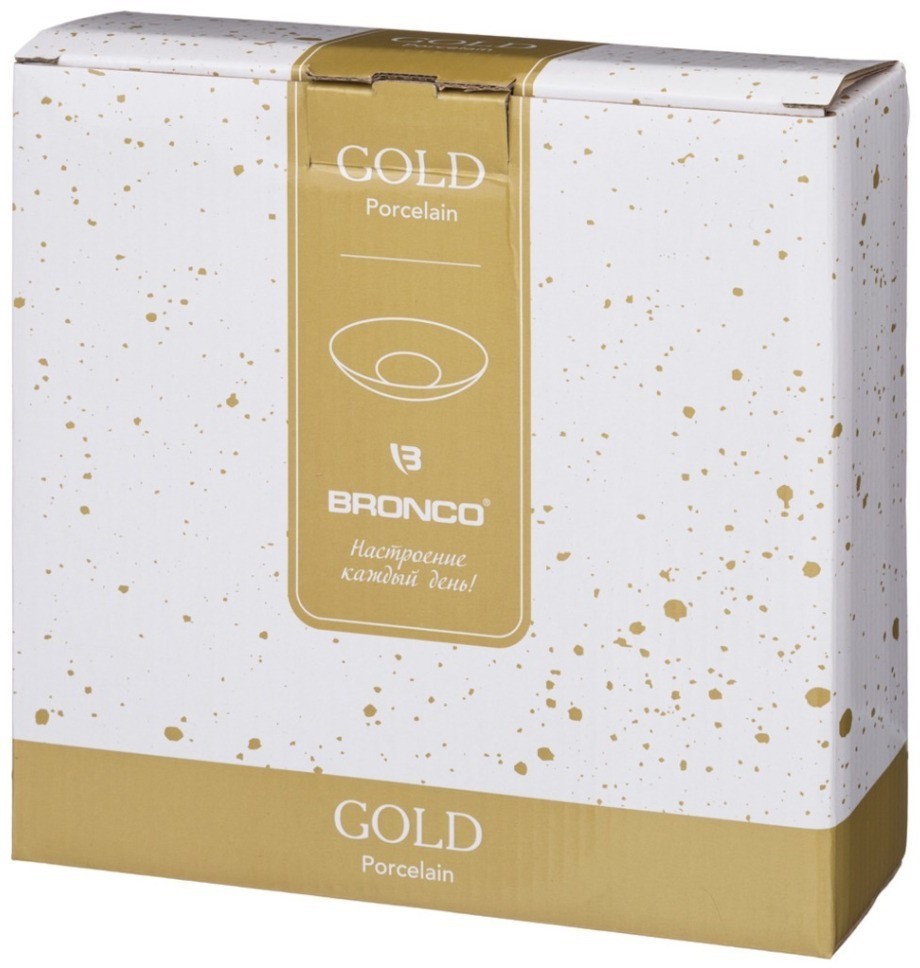 Салатник "Bronco Gold" белый с золотом, 22*6 см (TT-00008743)