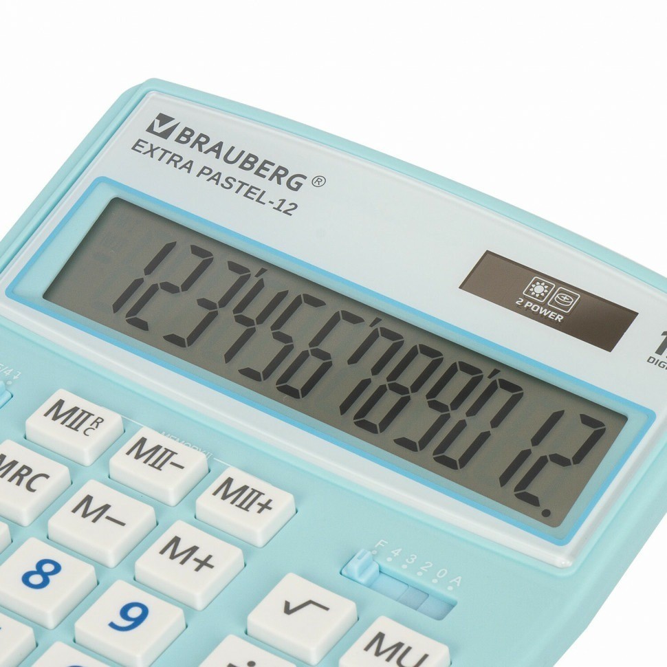Калькулятор настольный Brauberg Extra PASTEL-12-LB 206x155 мм 12 разр. голубой 250486 (89747)